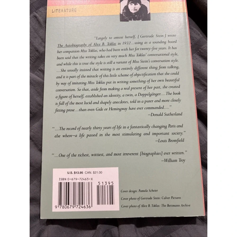 Autobiography of Alice B. Toklas by Gertrude Stein (1990, Trade‎ Paperback)